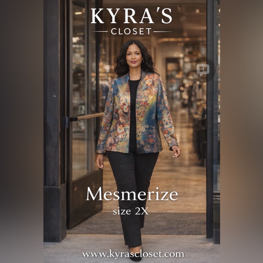 ✨ Mesmerize Floral Sheer Jacket / Blazer – Women’s 2X ✨